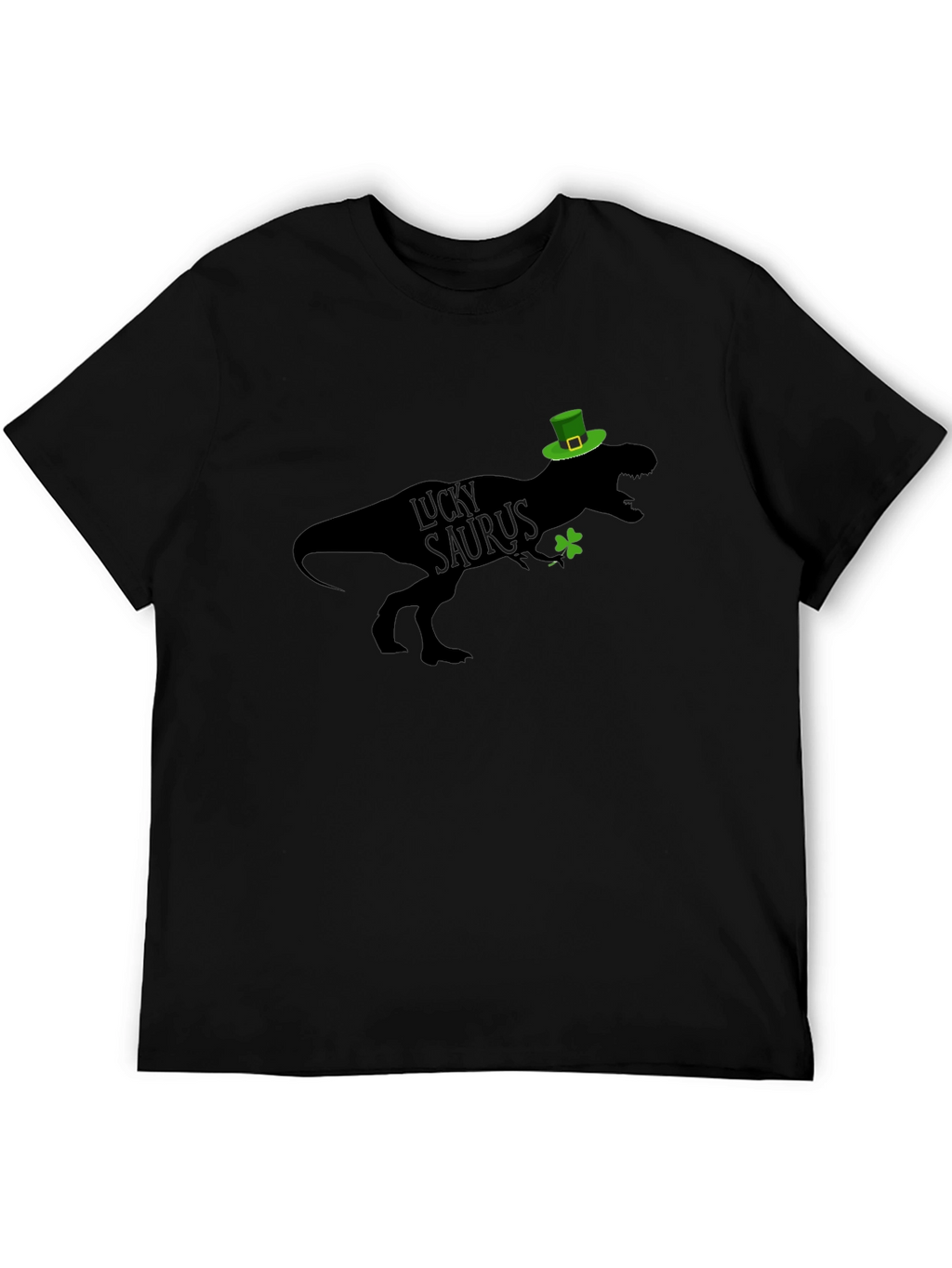 Lucky Saurus St. Patricks Day Black T-Shirt