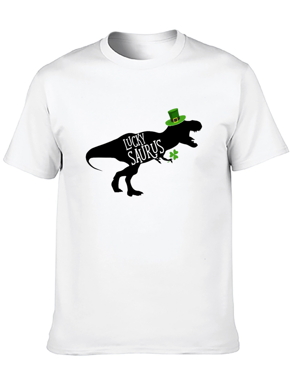 Lucky Saurus St. Patricks Day Black T-Shirt