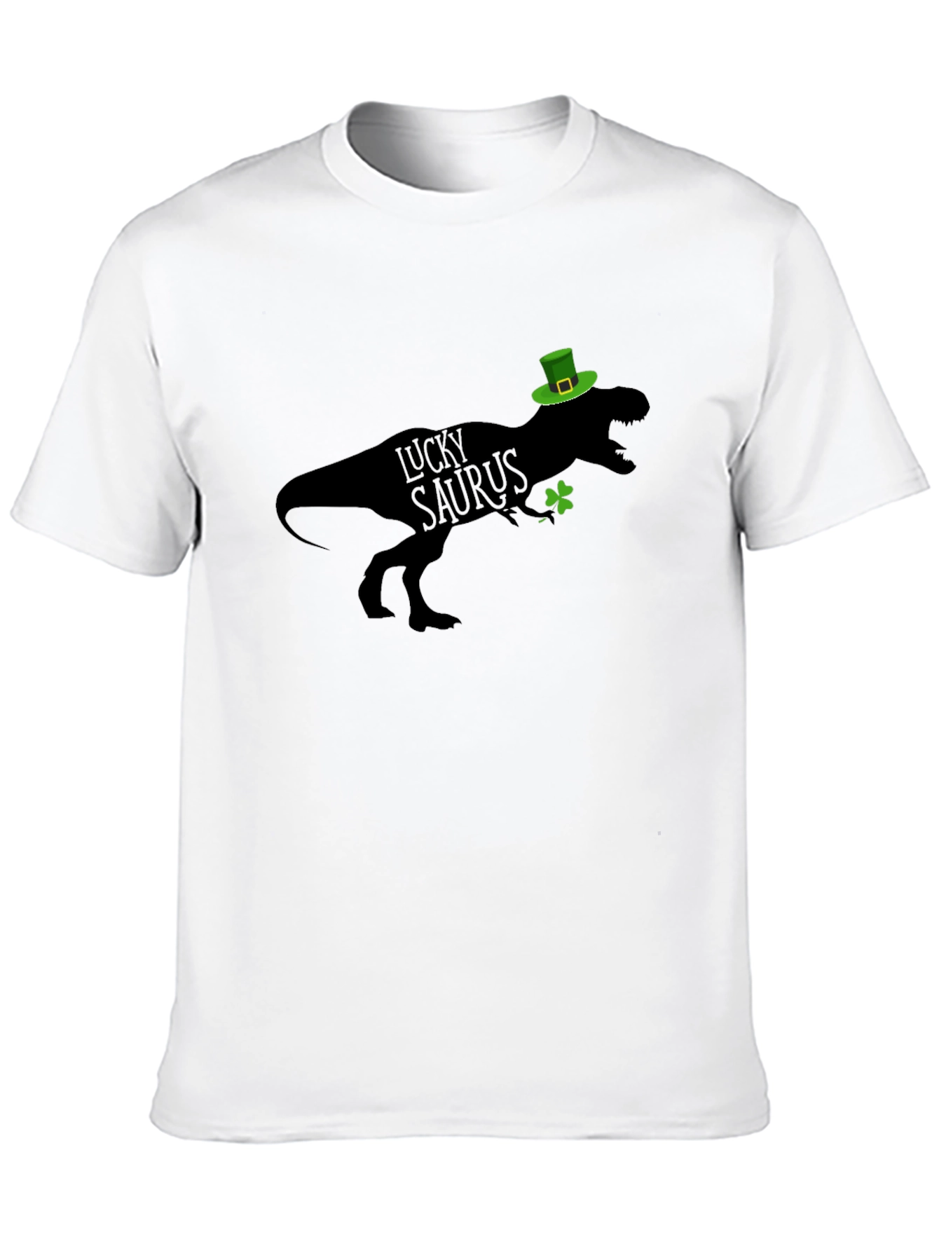 Lucky Saurus St. Patricks Day Black T-Shirt