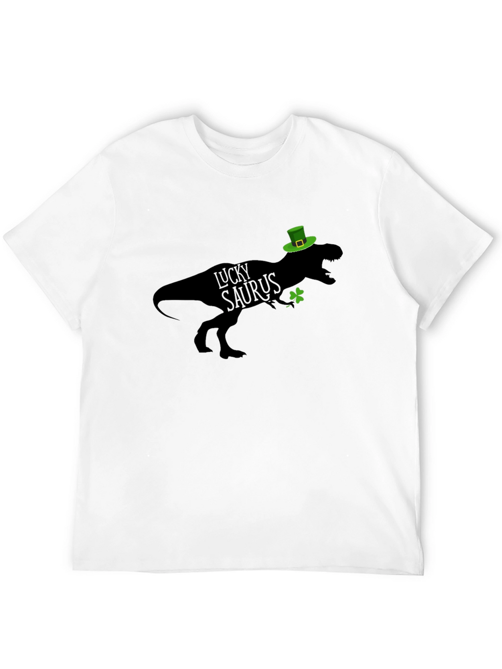 Lucky Saurus St. Patricks Day Black T-Shirt