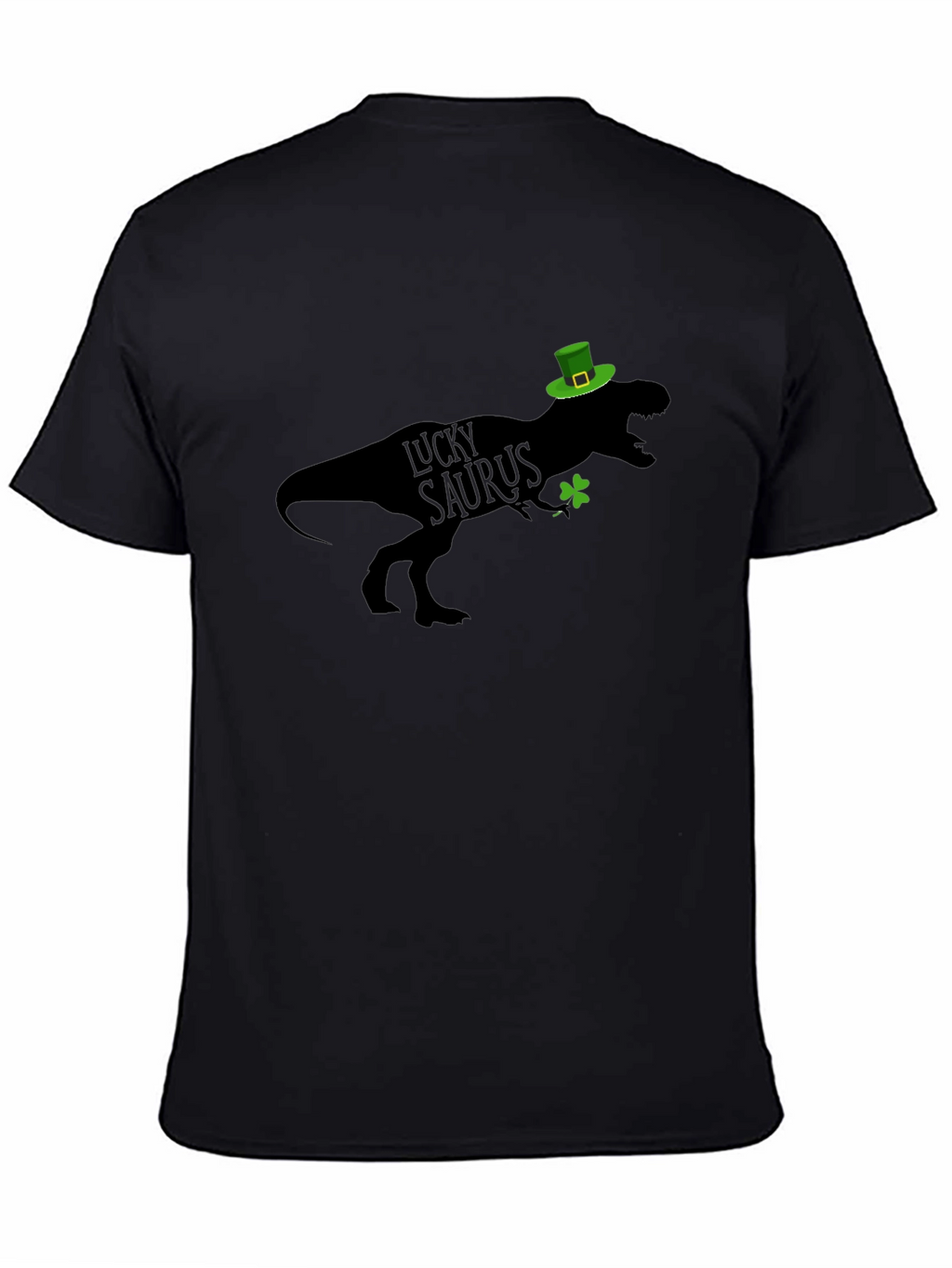 Lucky Saurus St. Patricks Day Black T-Shirt