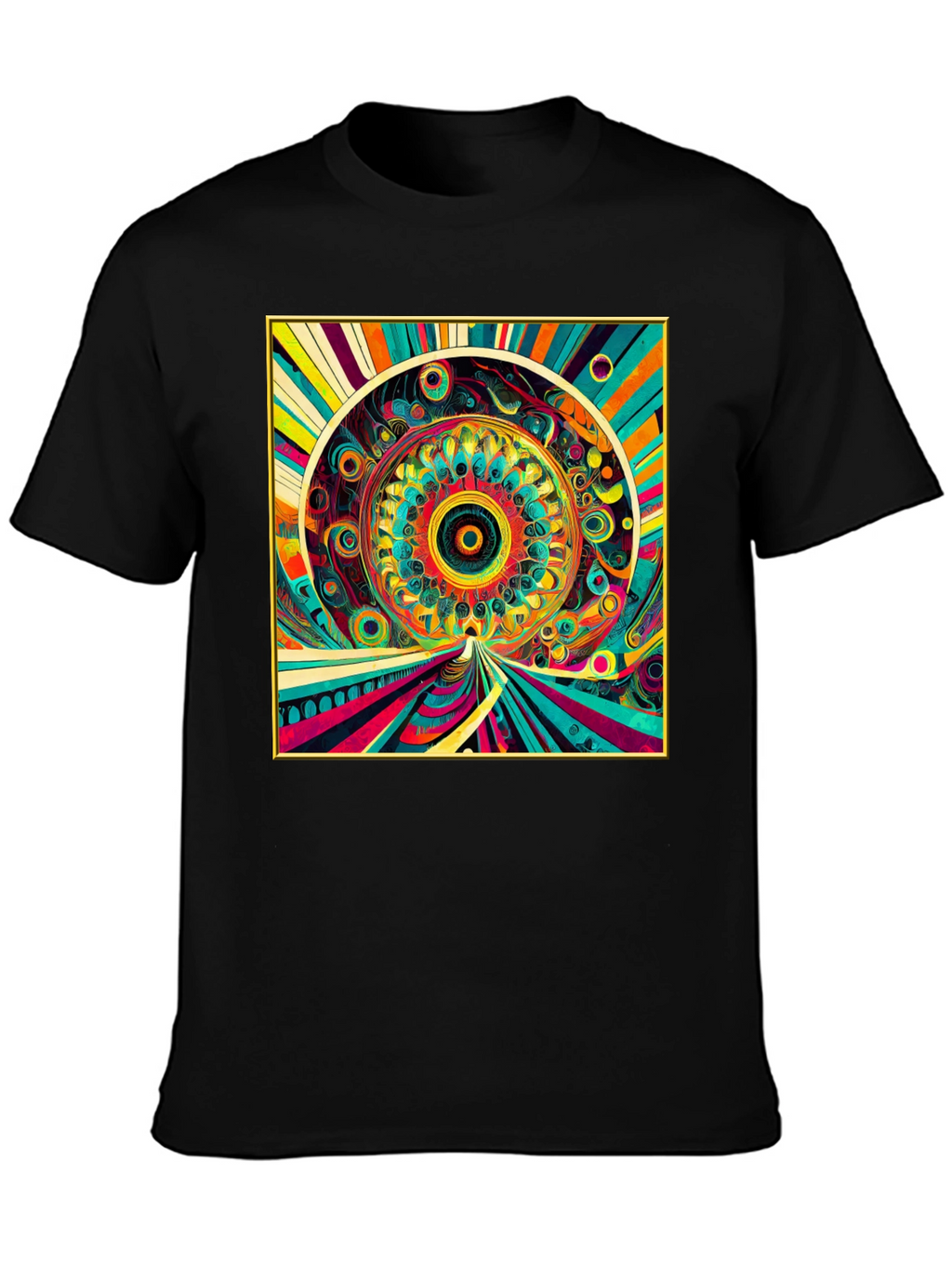 Psychedelic Art Graphic Tee - Vibrant Mandala Design
