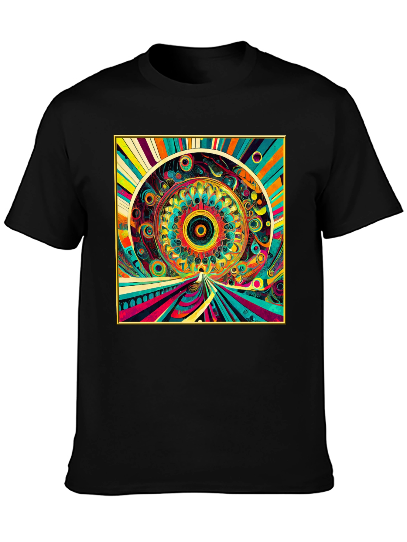 Psychedelic Art Graphic Tee - Vibrant Mandala Design