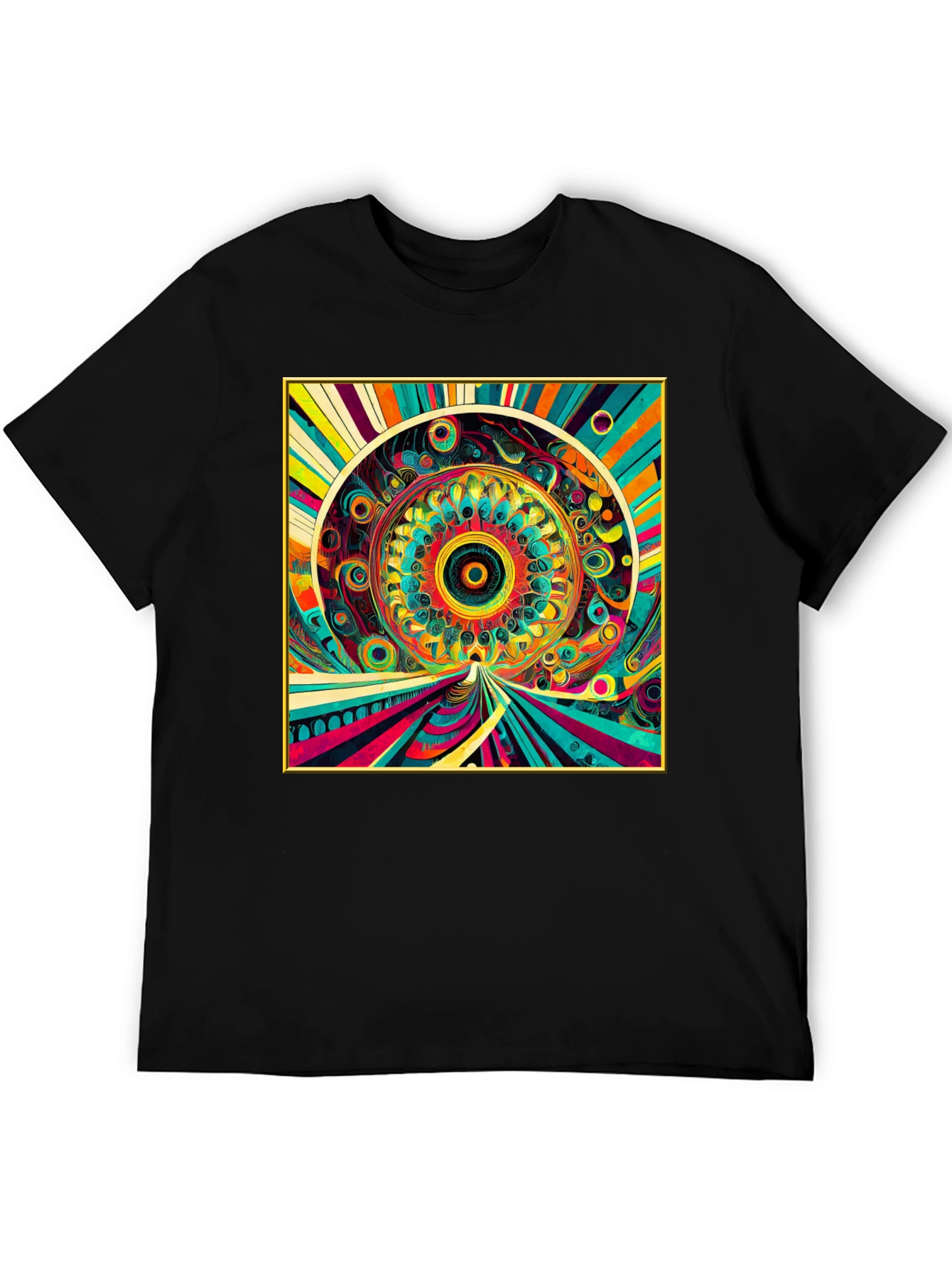 Psychedelic Art Graphic Tee - Vibrant Mandala Design