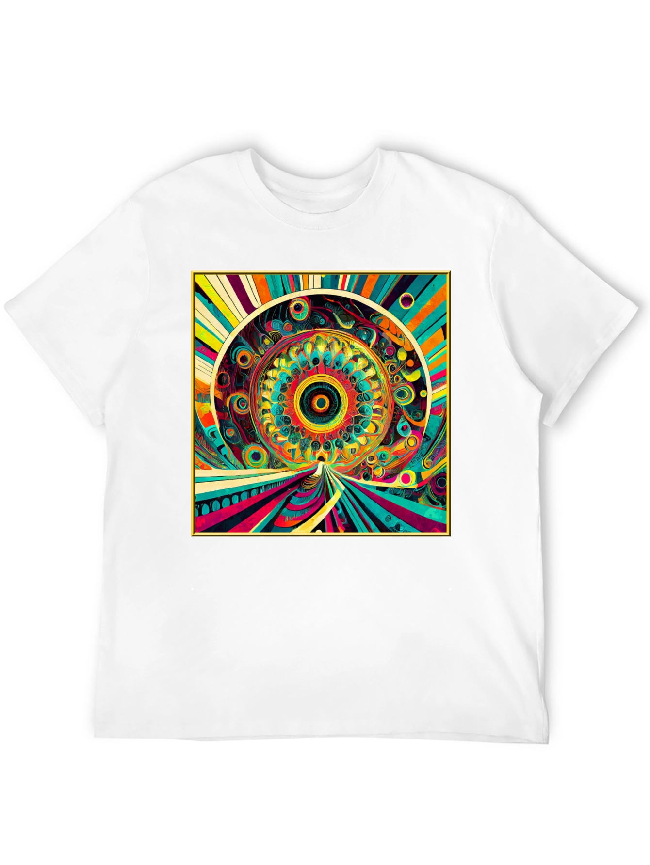 Psychedelic Art Graphic Tee - Vibrant Mandala Design