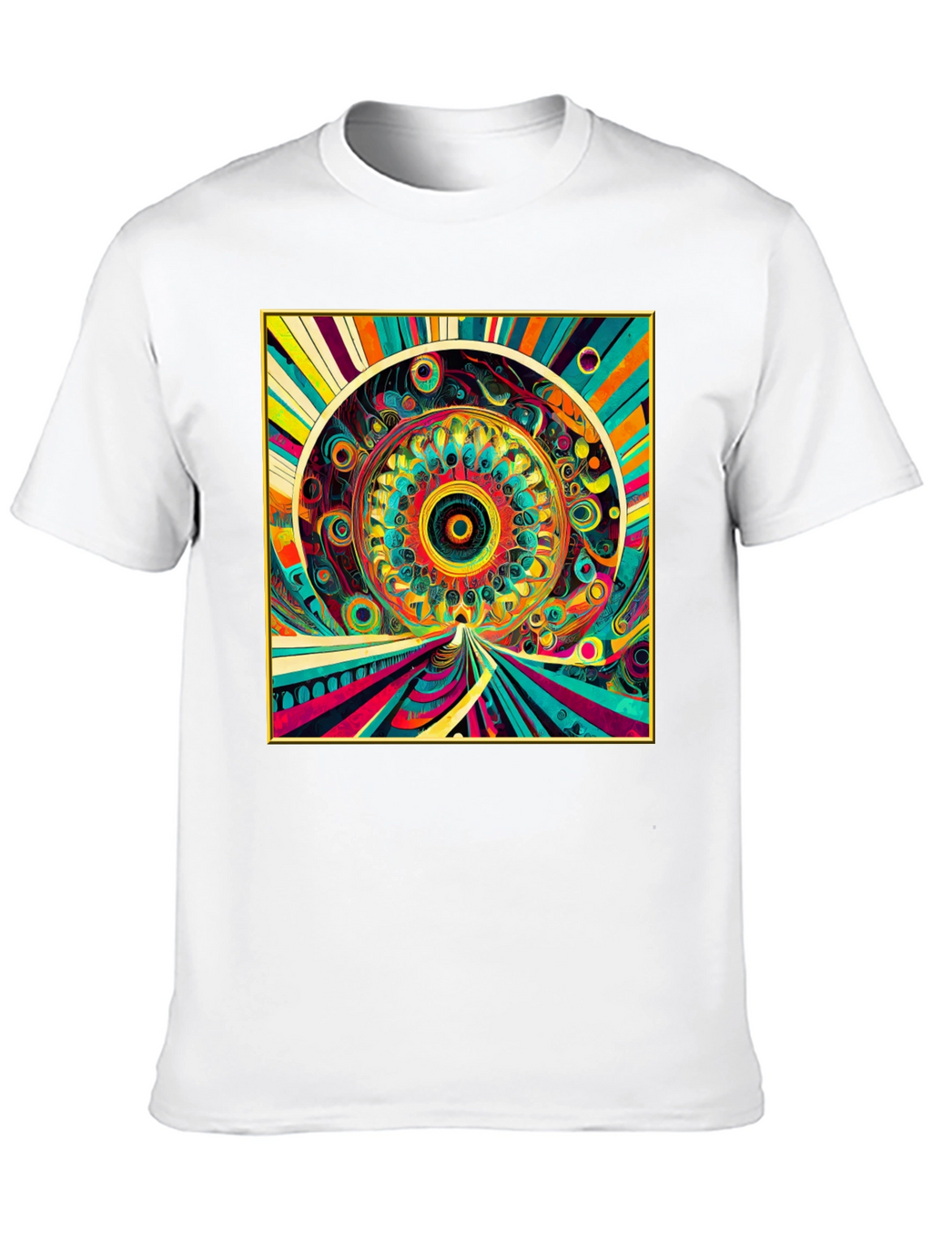 Psychedelic Art Graphic Tee - Vibrant Mandala Design