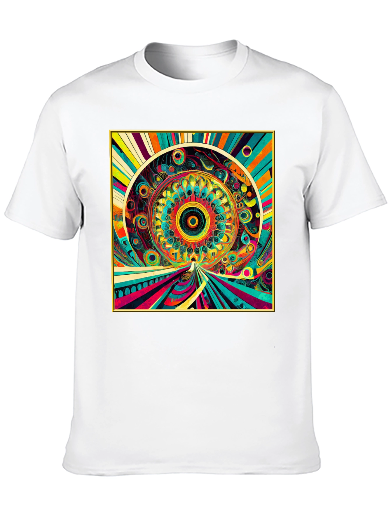 Psychedelic Art Graphic Tee - Vibrant Mandala Design