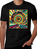 Psychedelic Art Graphic Tee - Vibrant Mandala Design