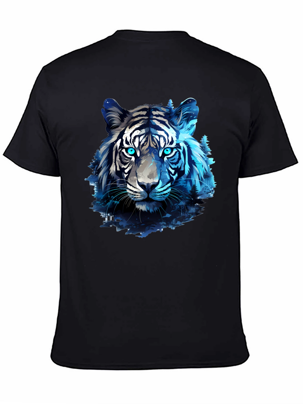 Blue Tiger Graphic Tee - Cool Animal Print