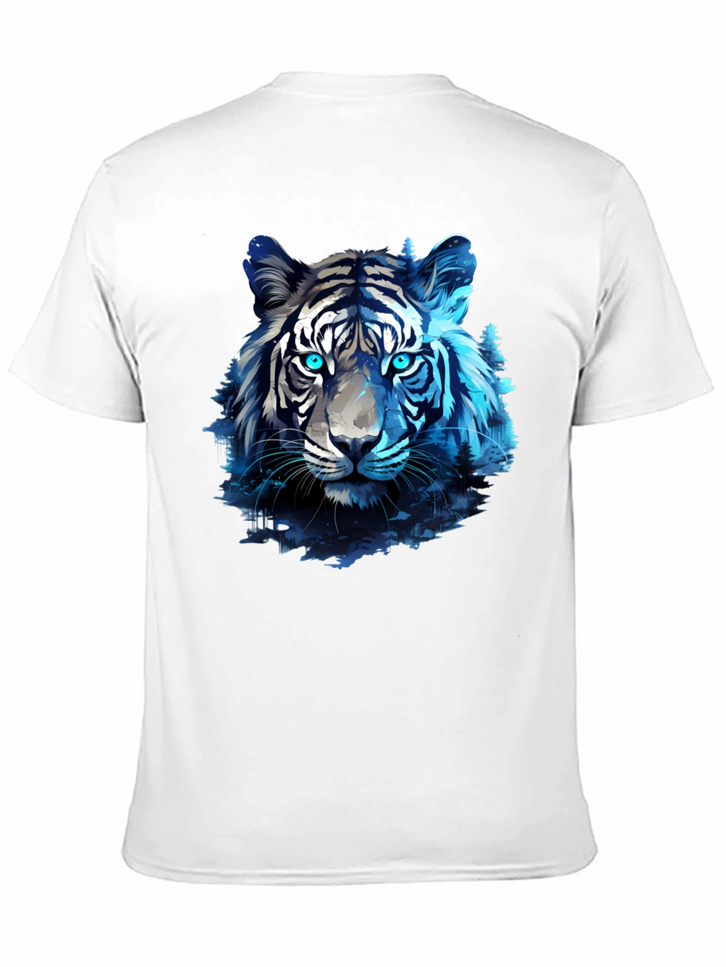Blue Tiger Graphic Tee - Cool Animal Print