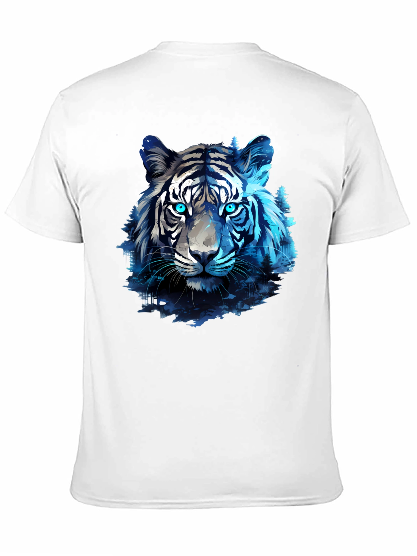 Blue Tiger Graphic Tee - Cool Animal Print