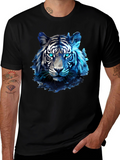 Blue Tiger Graphic Tee - Cool Animal Print