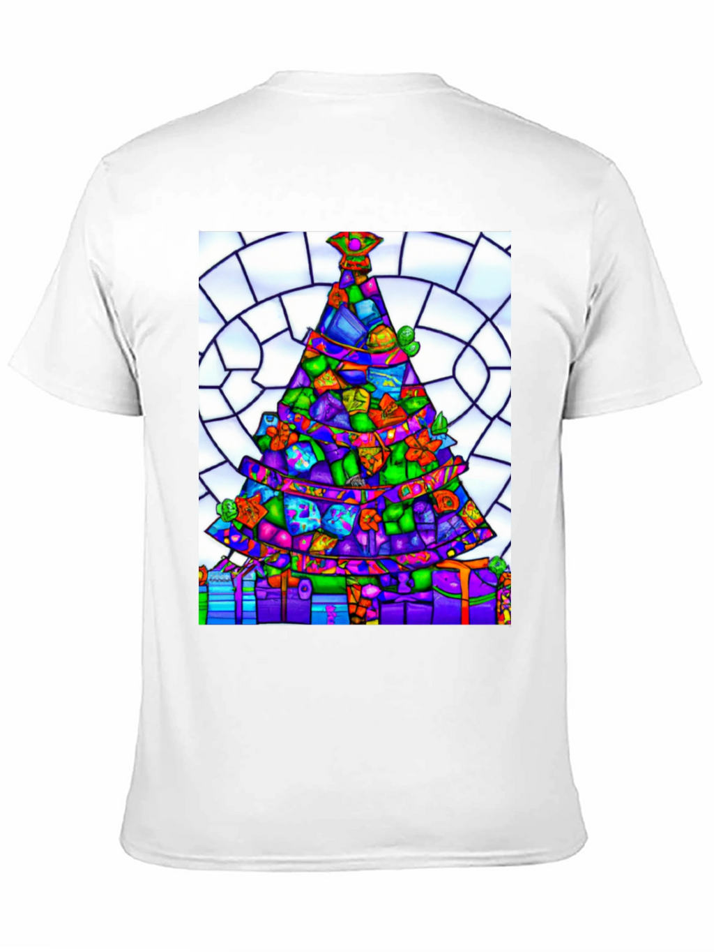 Stained Glass Christmas Tree Graphic Tee