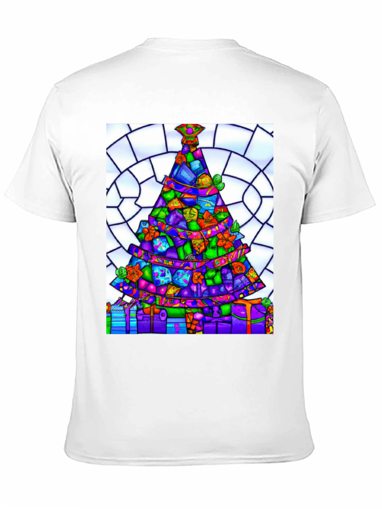 Stained Glass Christmas Tree Graphic Tee