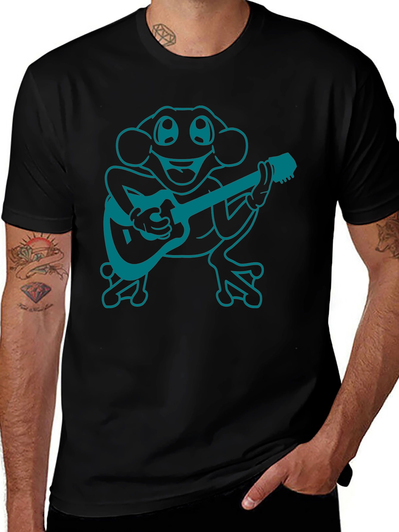 Frog Playing Guitar Graphic T-Shirt