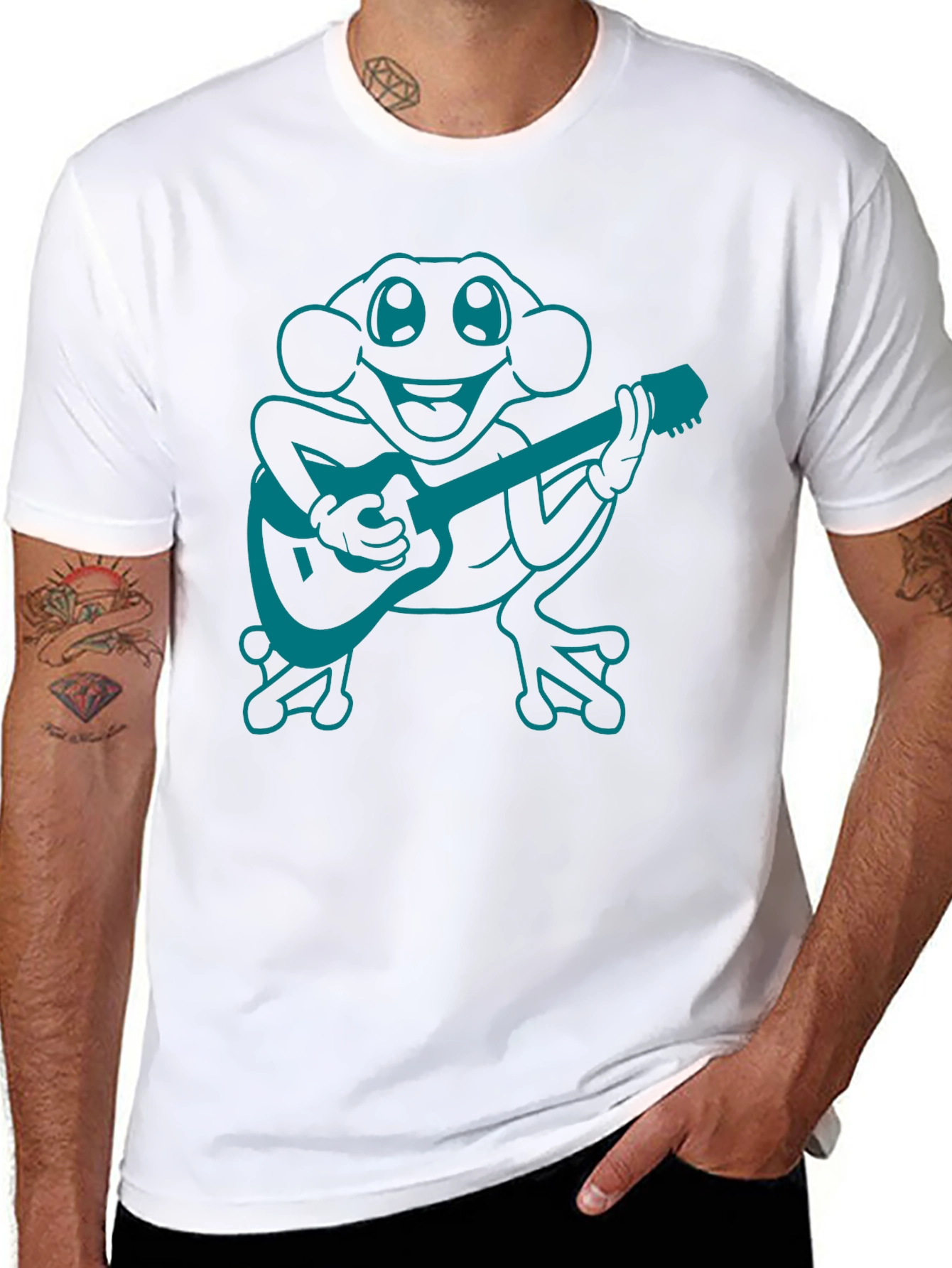 Frog Playing Guitar Graphic T-Shirt
