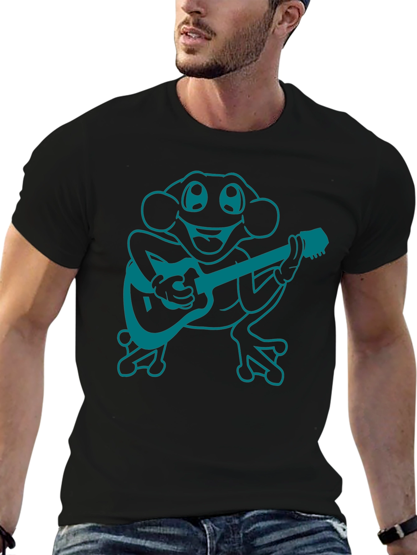 Frog Playing Guitar Graphic T-Shirt