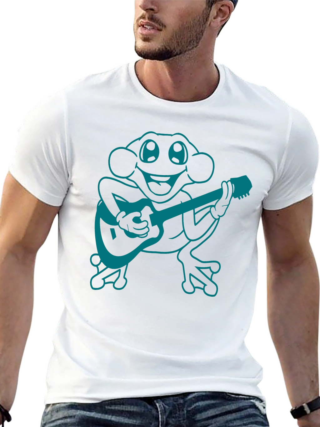 Frog Playing Guitar Graphic T-Shirt