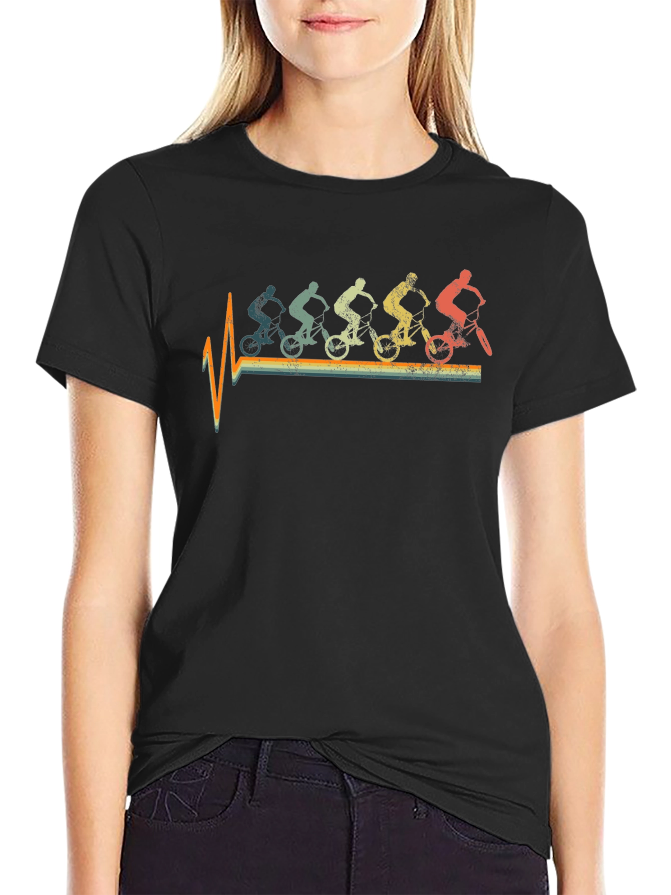 Retro Biker Heartbeat T-Shirt