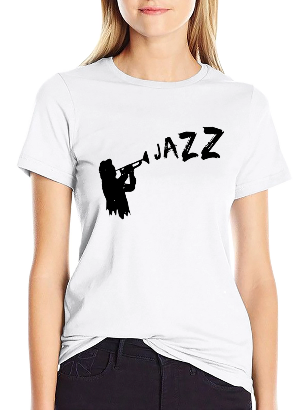 Jazz Musician Silhouette Black T-Shirt