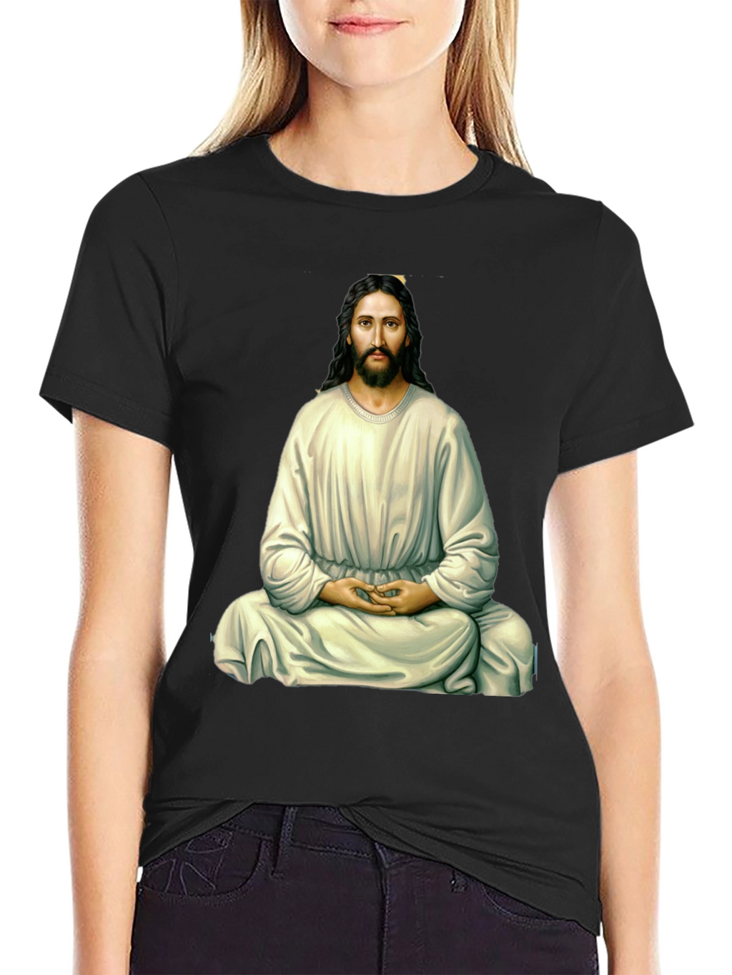 Zen Jesus Graphic T-Shirt - Meditating Messiah Tee
