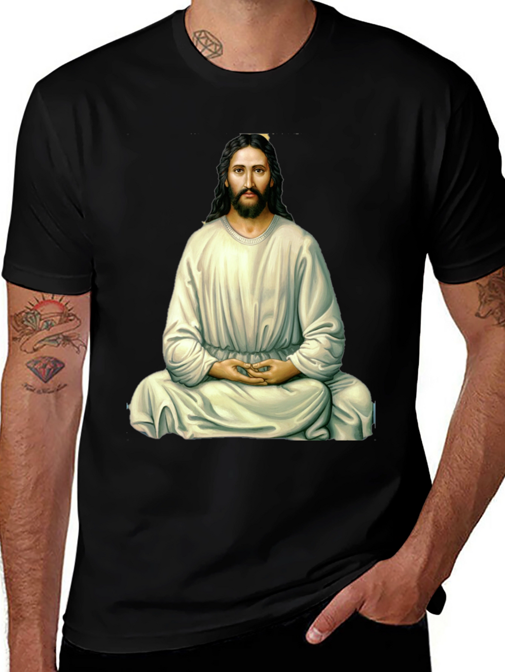 Zen Jesus Graphic T-Shirt - Meditating Messiah Tee