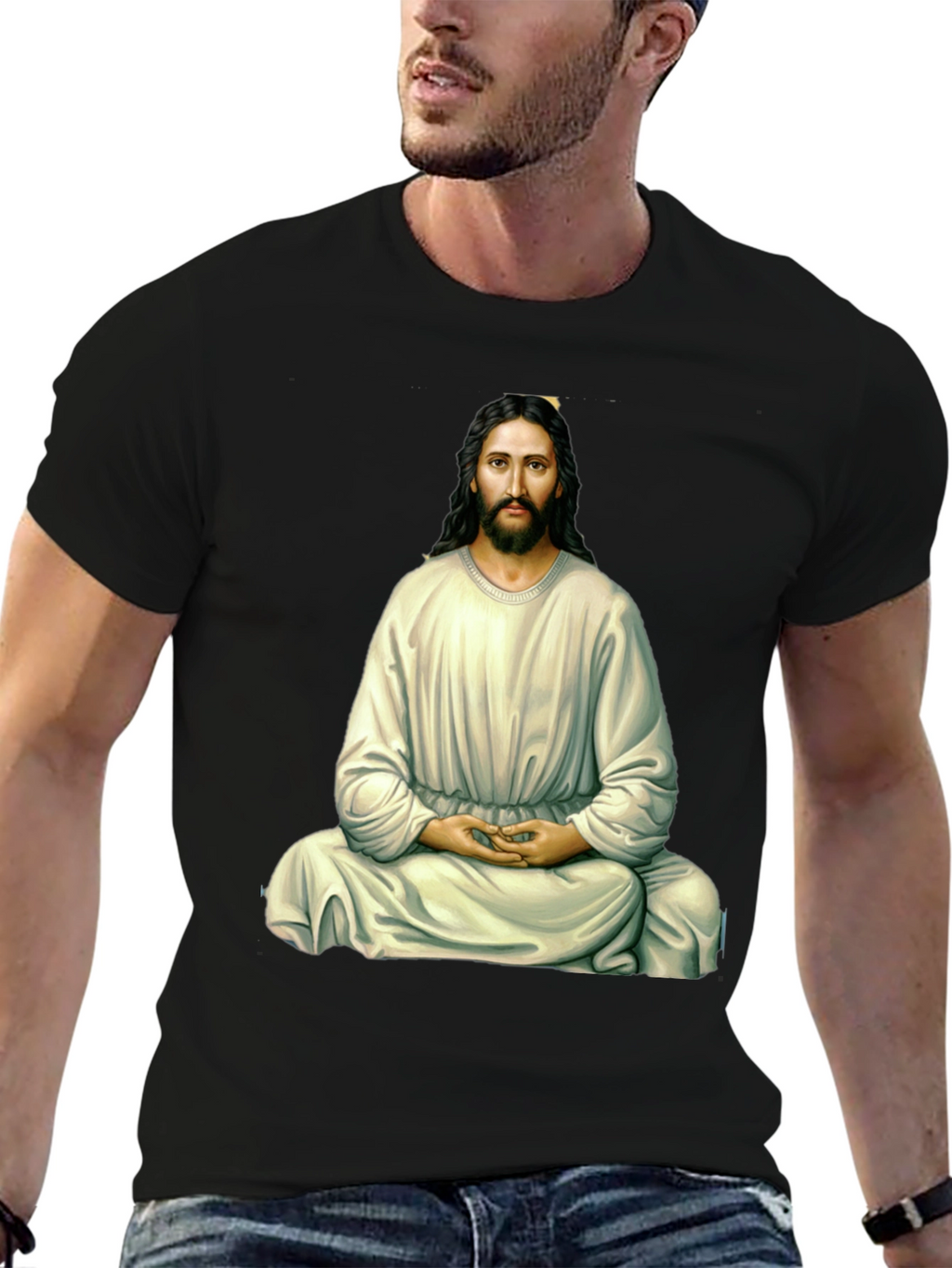 Zen Jesus Graphic T-Shirt - Meditating Messiah Tee