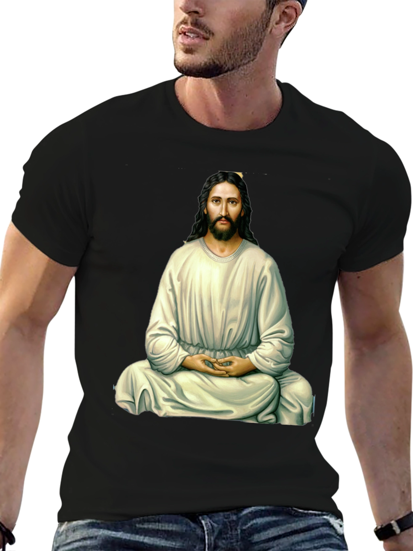 Zen Jesus Graphic T-Shirt - Meditating Messiah Tee
