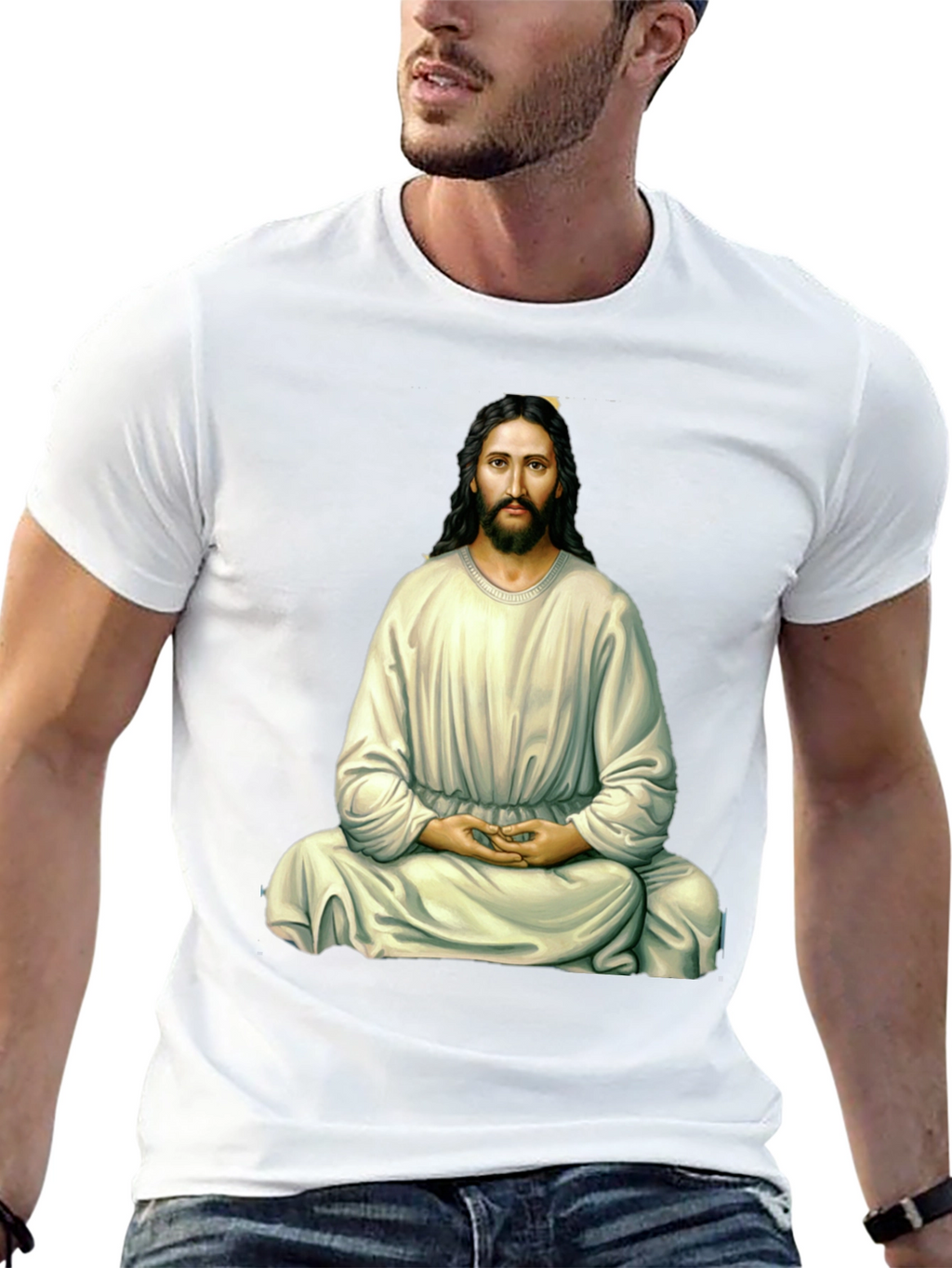 Zen Jesus Graphic T-Shirt - Meditating Messiah Tee