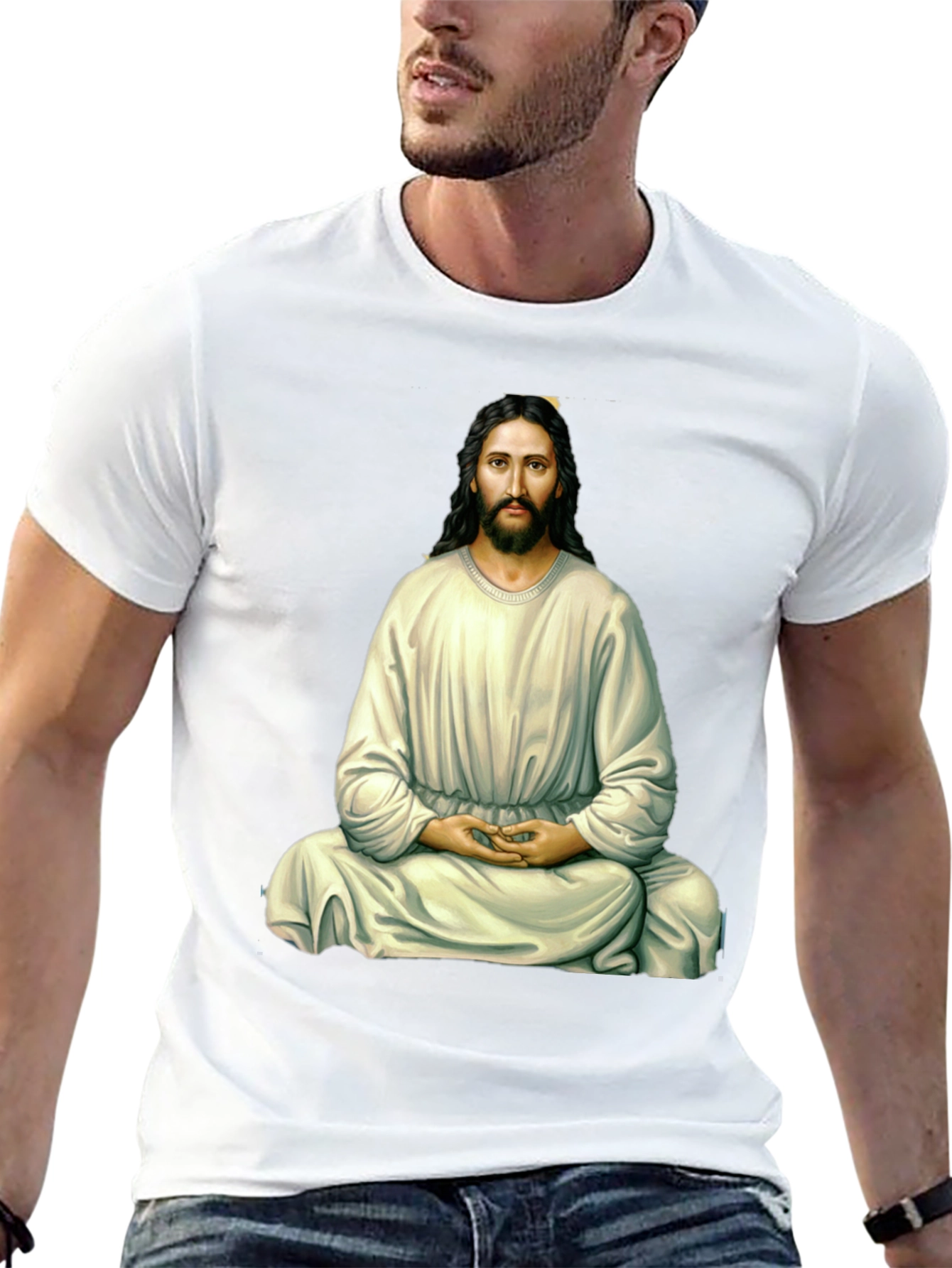Zen Jesus Graphic T-Shirt - Meditating Messiah Tee