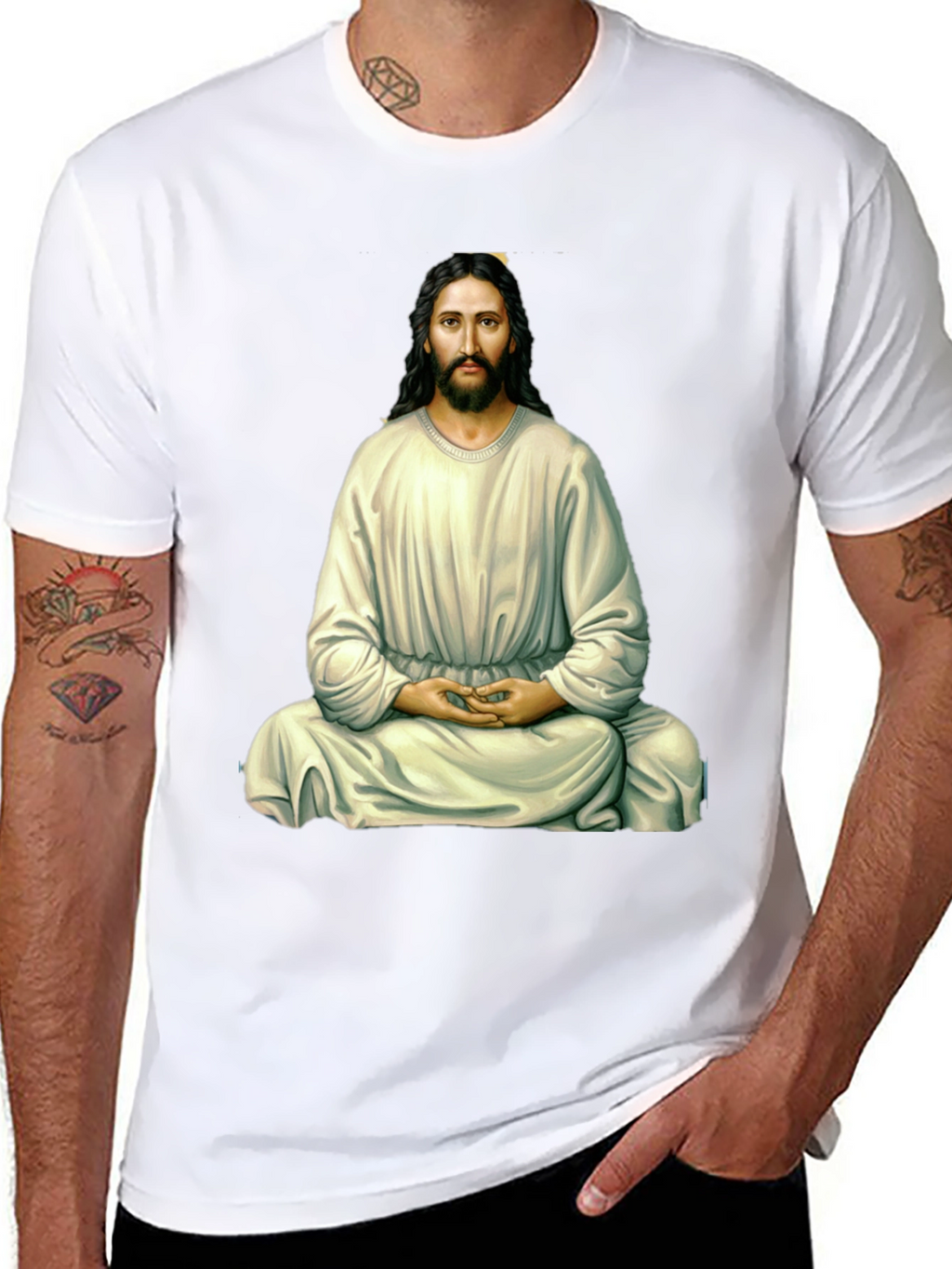 Zen Jesus Graphic T-Shirt - Meditating Messiah Tee