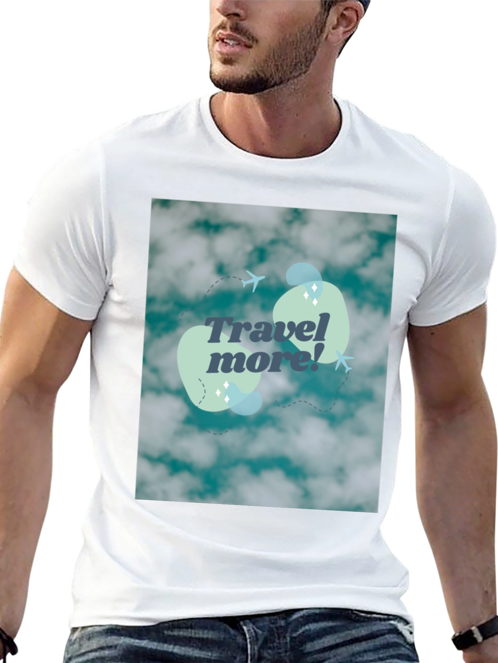 Travel More Graphic Tee - Cloud Design