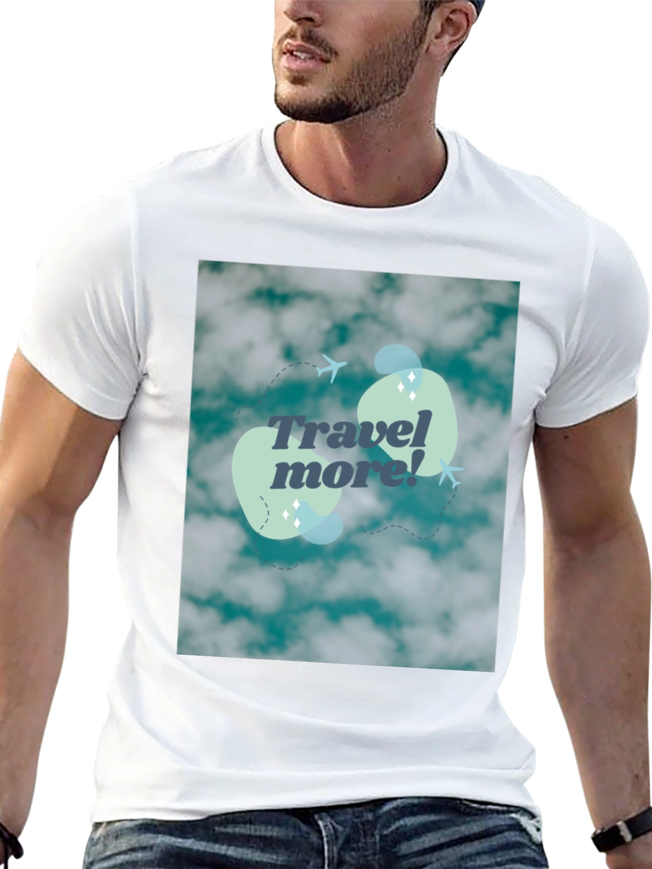 Travel More Graphic Tee - Cloud Design