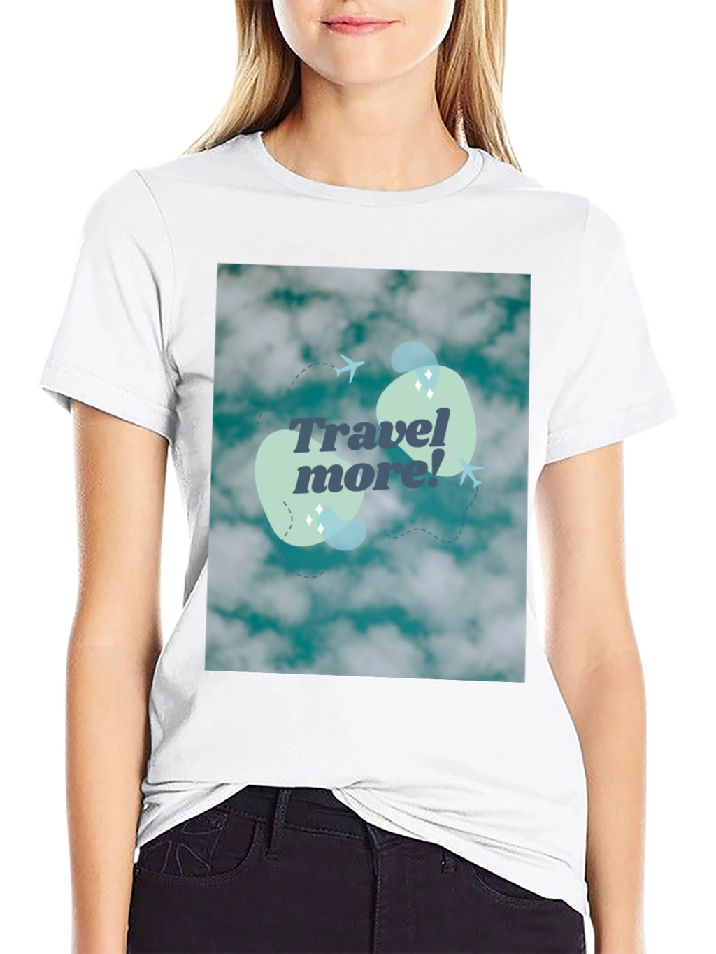 Travel More Graphic Tee - Cloud Design