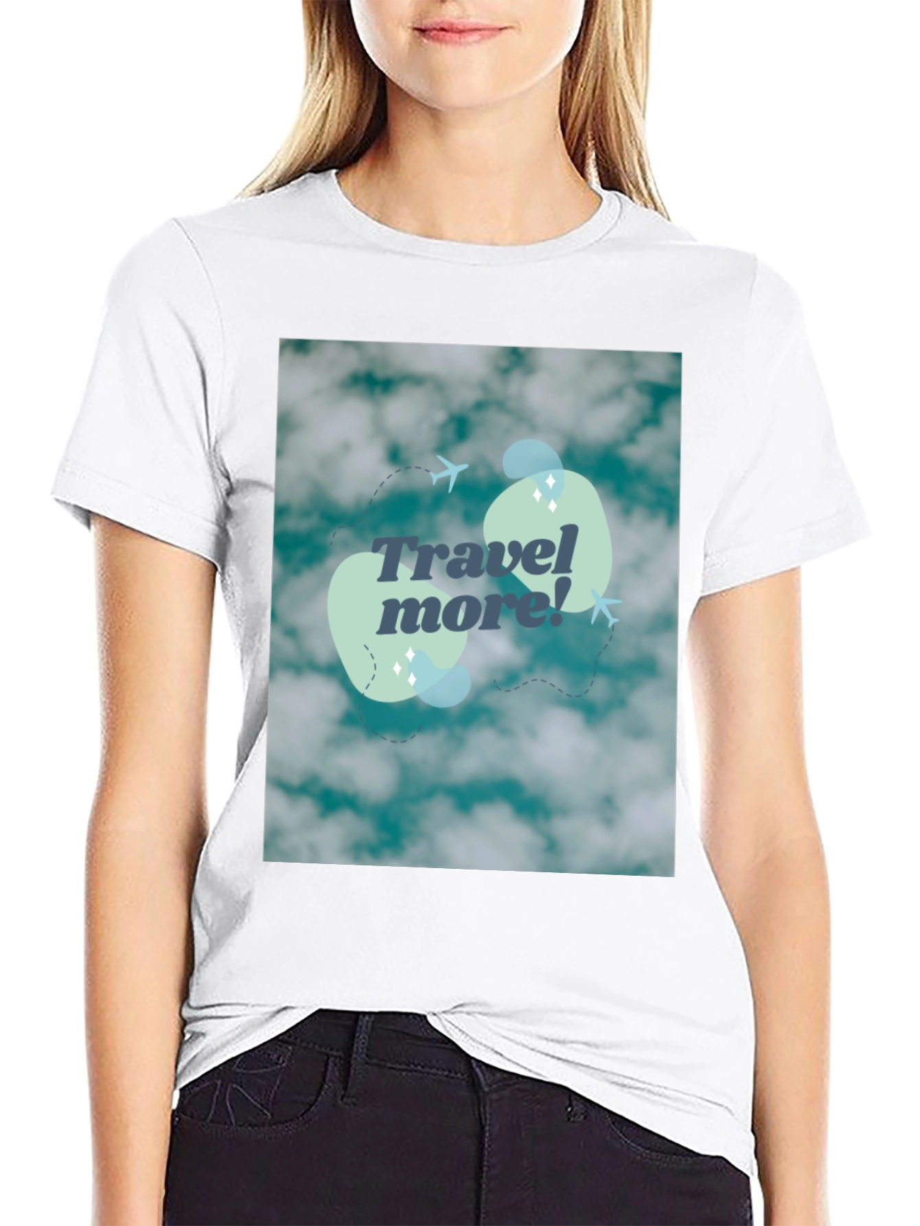 Travel More Graphic Tee - Cloud Design