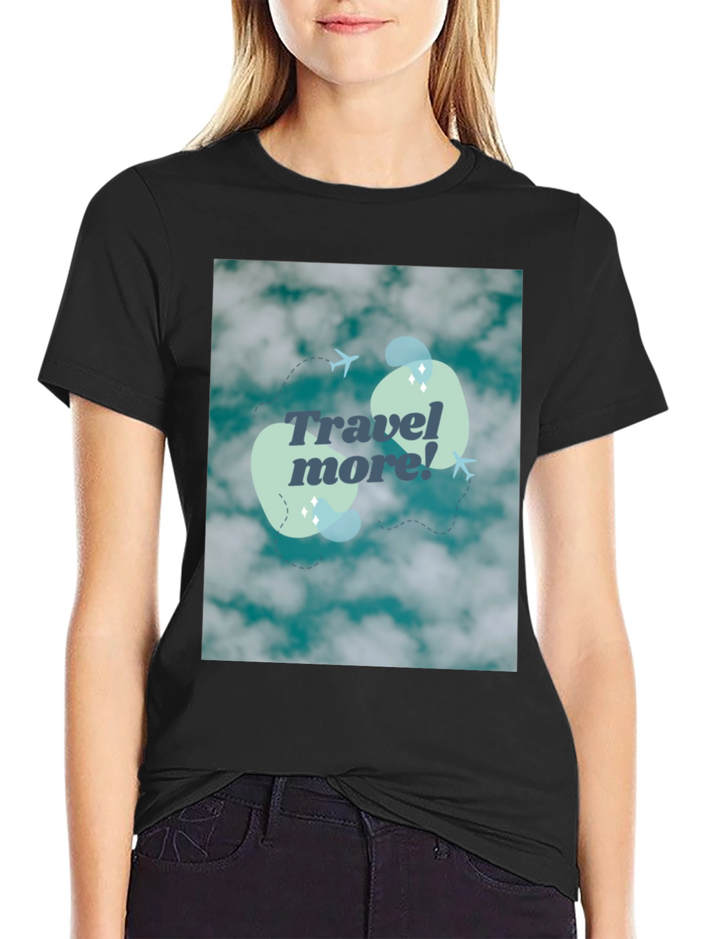 Travel More Graphic Tee - Cloud Design