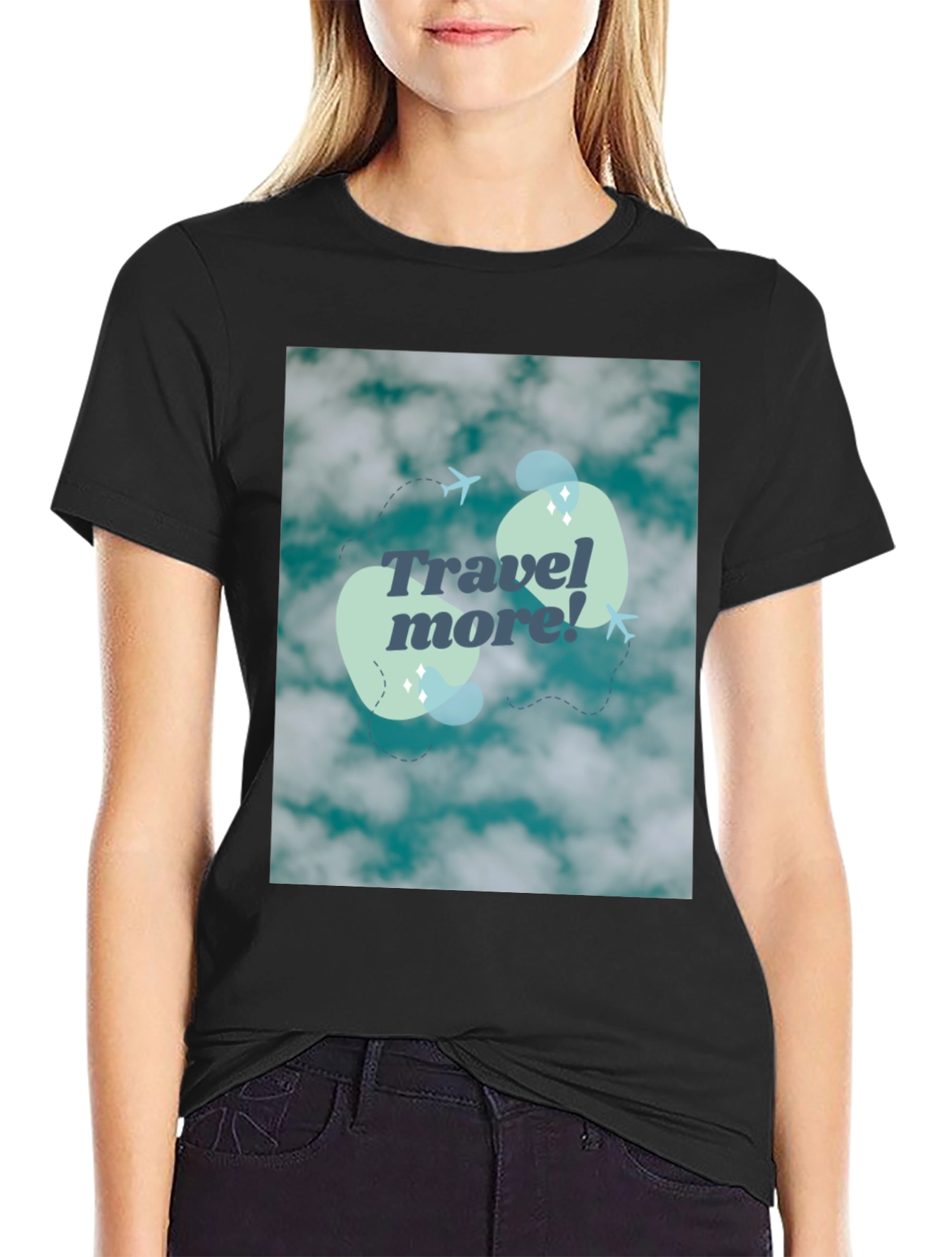 Travel More Graphic Tee - Cloud Design
