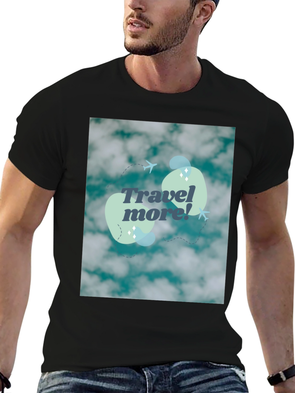 Travel More Graphic Tee - Cloud Design