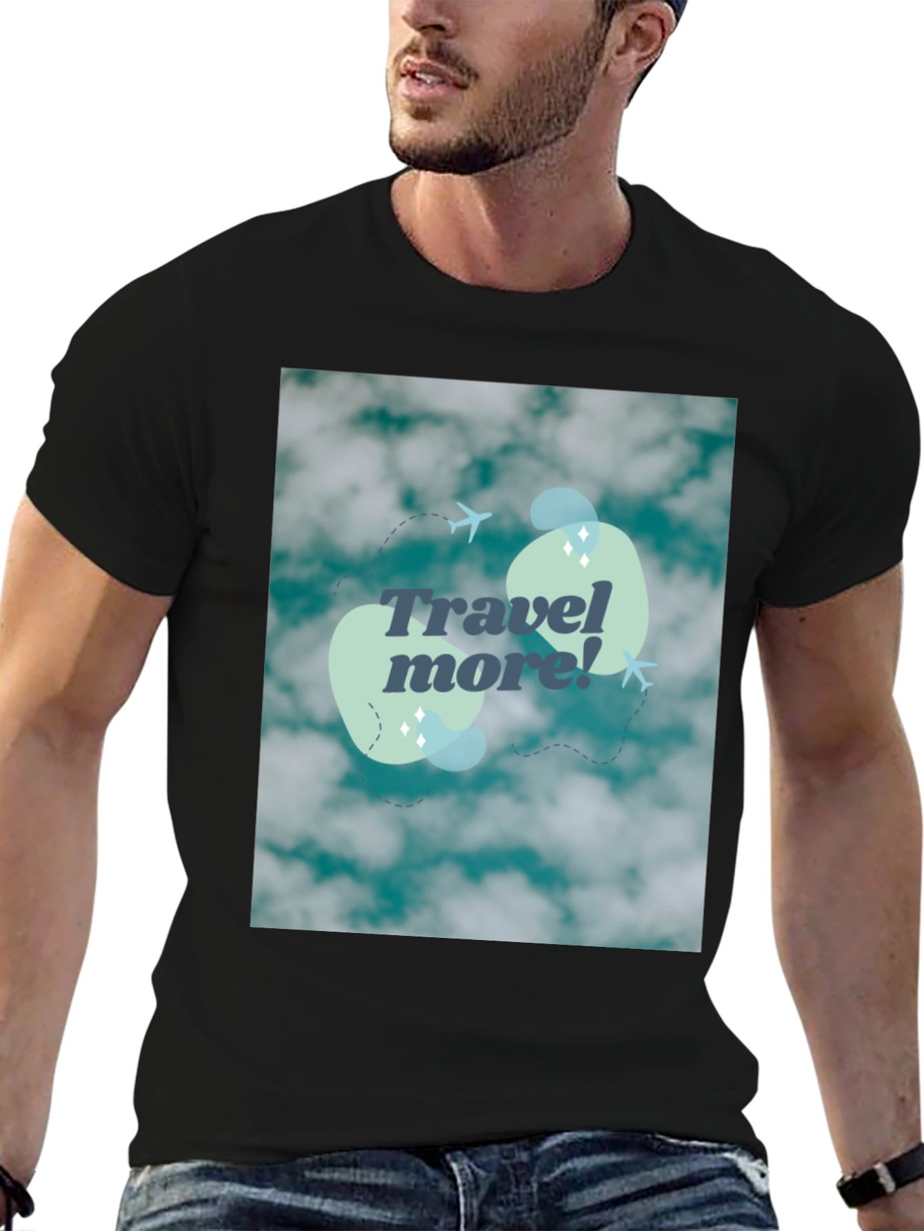 Travel More Graphic Tee - Cloud Design