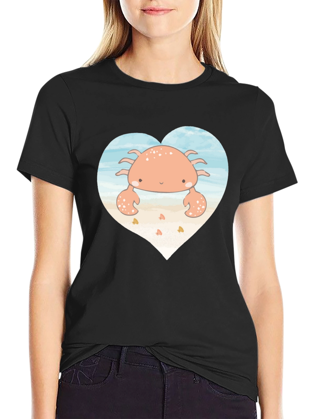 Cute Crab Heart Graphic T-Shirt