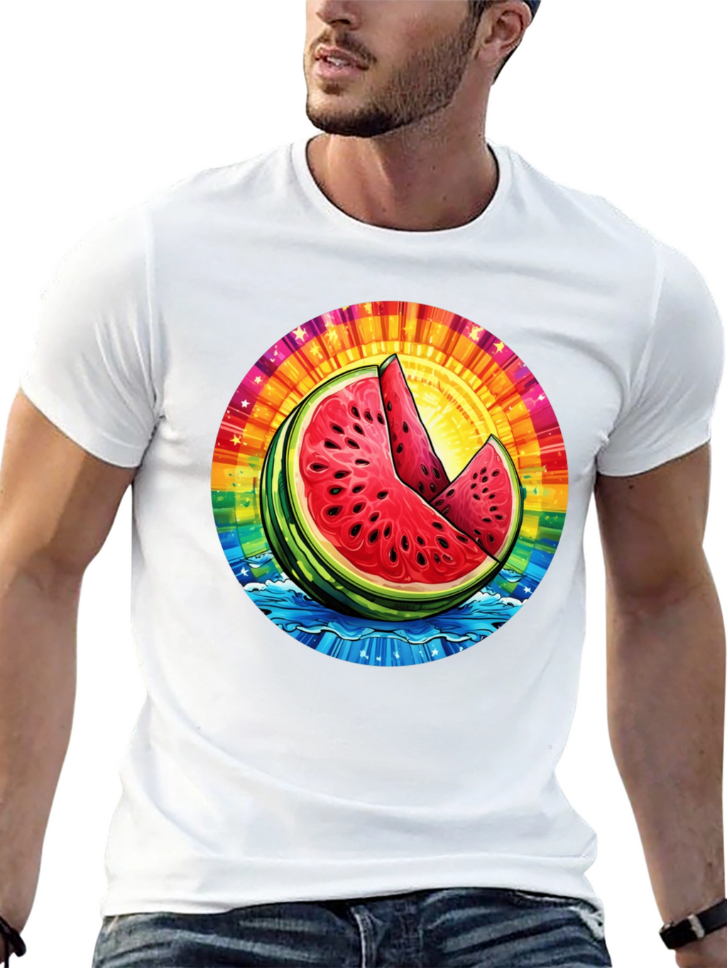 Vibrant Watermelon Slice Graphic Tee - Summer Ready!