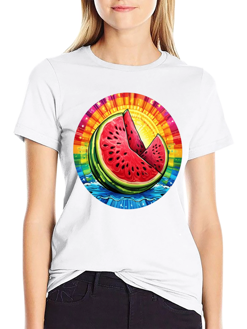 Vibrant Watermelon Slice Graphic Tee - Summer Ready!