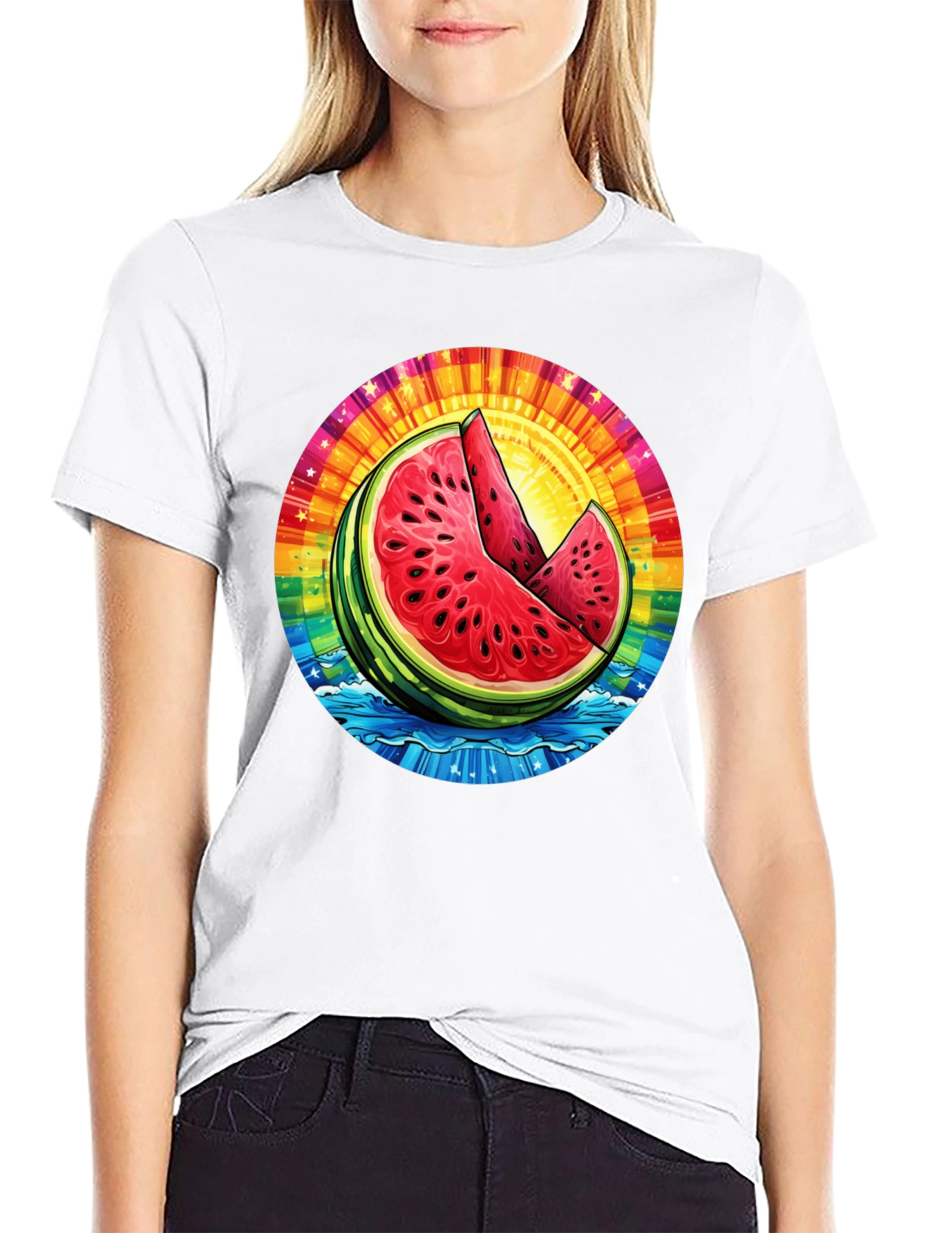 Vibrant Watermelon Slice Graphic Tee - Summer Ready!