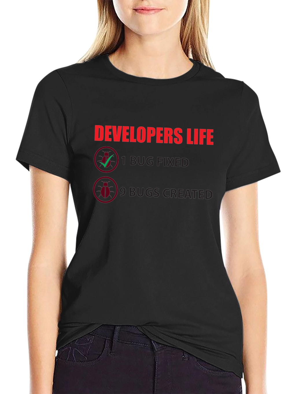 Developers Life Black Cotton T-Shirt