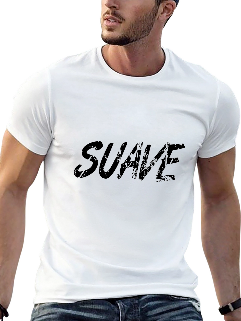 Suave Graphic Print Black T-Shirt