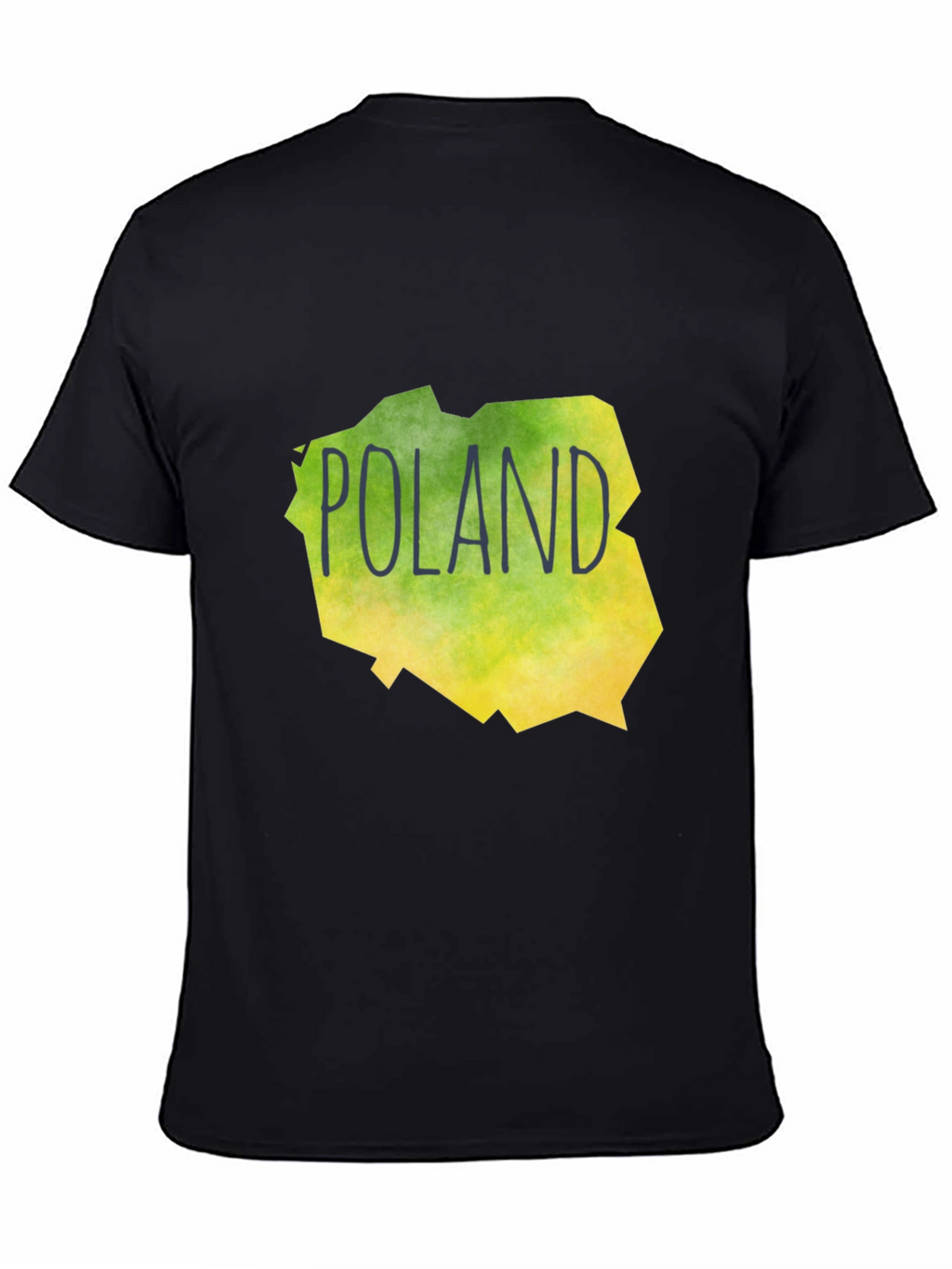Poland Map Graphic Print Black T-Shirt