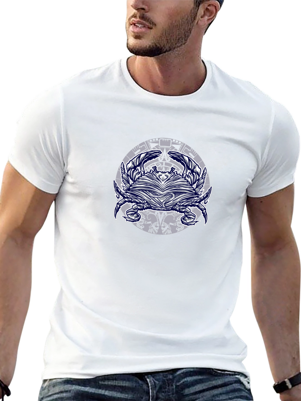 Graphic Print Mens Black T-Shirt