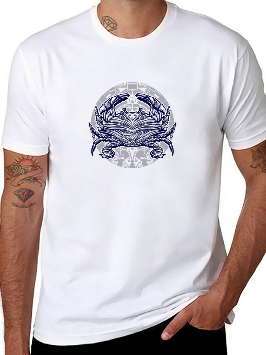 Graphic Print Mens Black T-Shirt