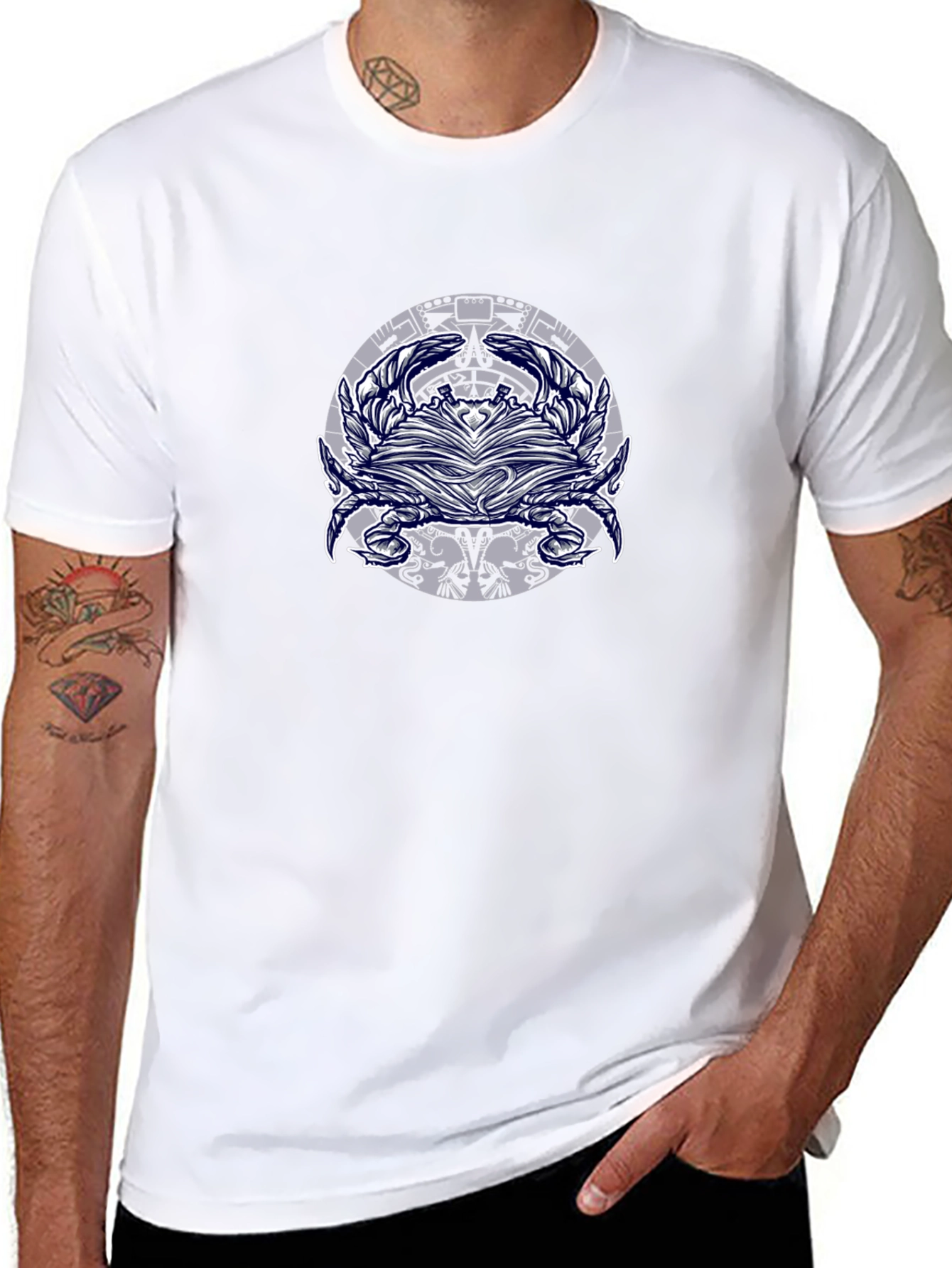 Graphic Print Mens Black T-Shirt