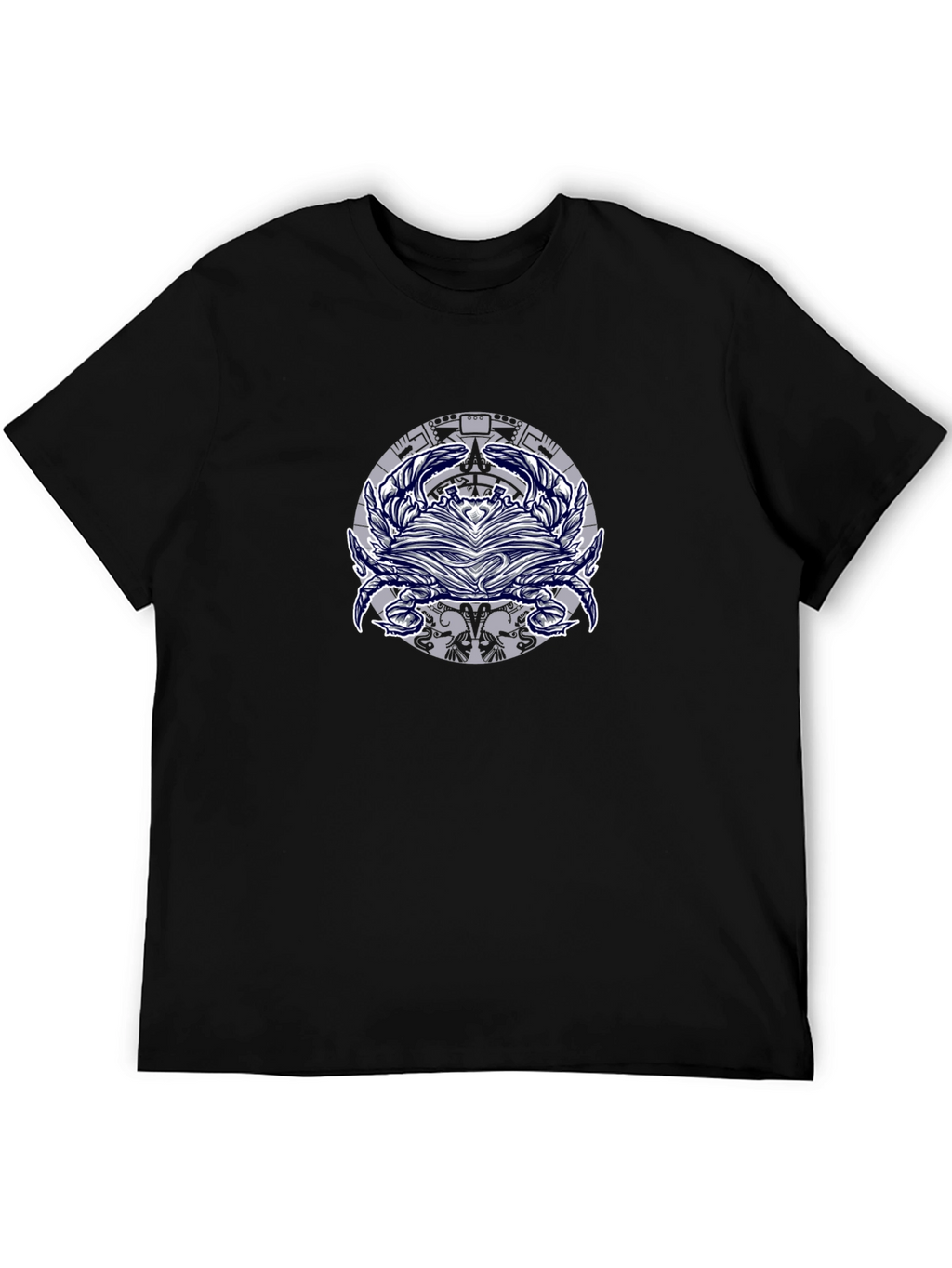 Graphic Print Mens Black T-Shirt